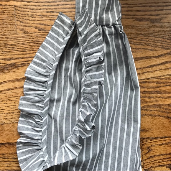 Long Ruffle Poplin Sleeve Cotton Blend Top - Picture 6 of 8